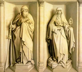St. James the Great and St. Clare, predella panel from The Nuptials of the Virgin